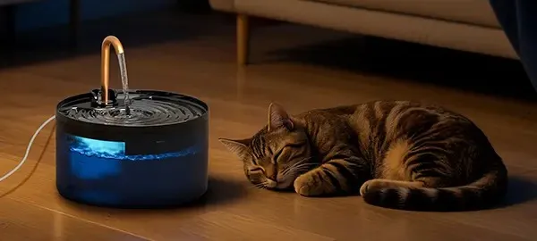 2.1L Quiet Cat Water Fountain with Copper Spout & Night Light