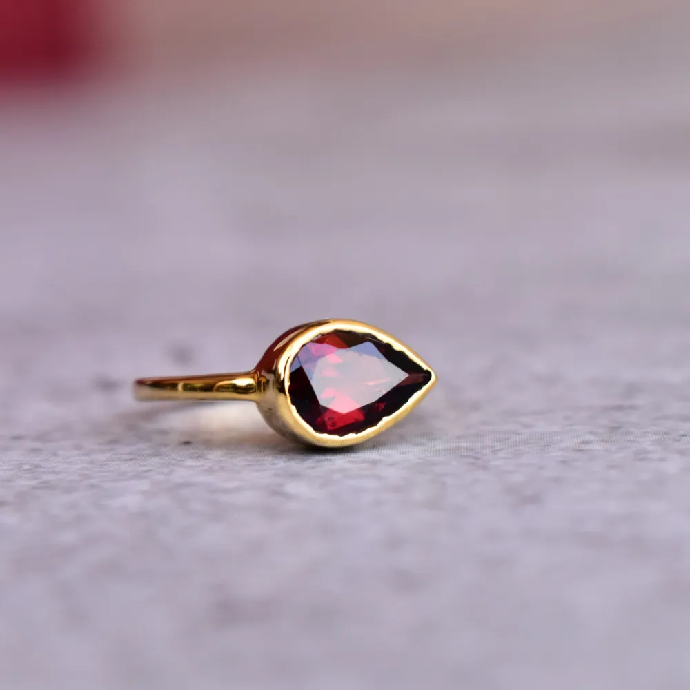 Pear Cut Garnet Ring