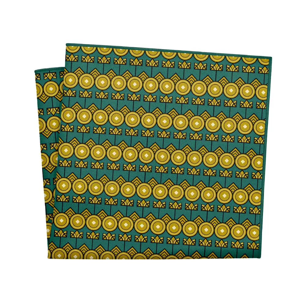 Crisp Neat Art Deco Pocket Square