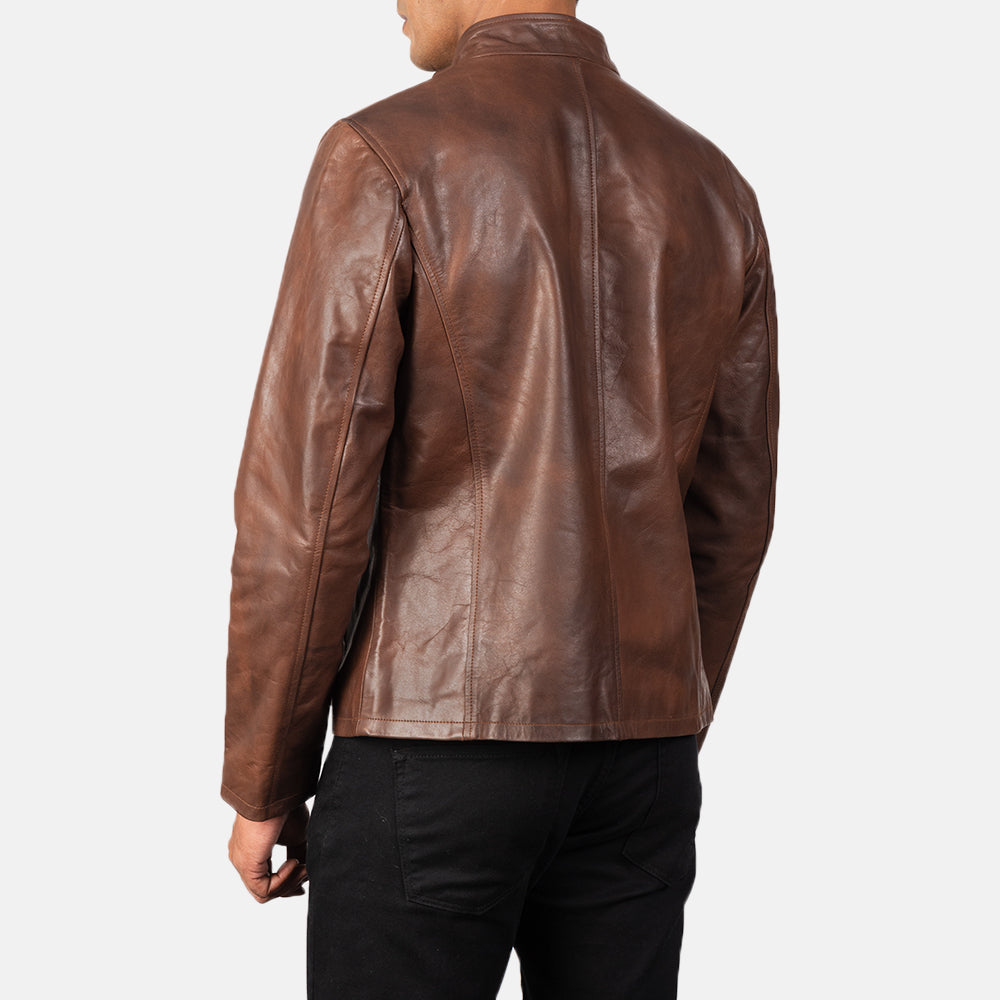 Men's Rugged Casual Biker Leather Jacket