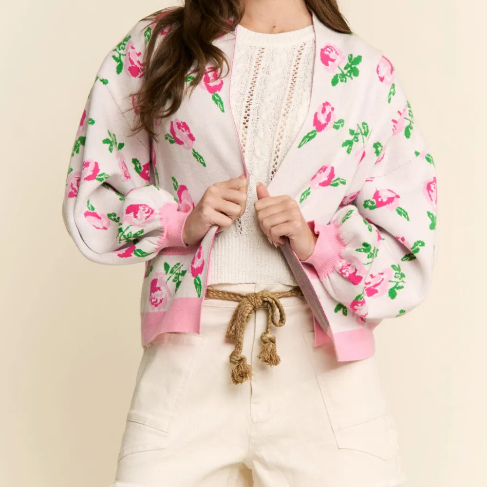 Open Front Chunky Knit Dropped Shoulder Cardigan