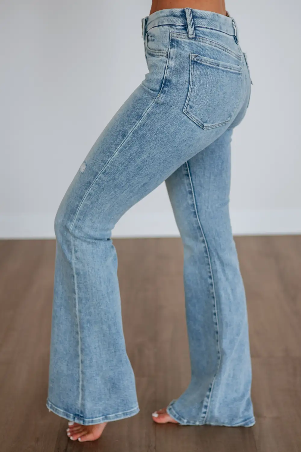 Women's Low Rise Flared Leg Long Length Jeans