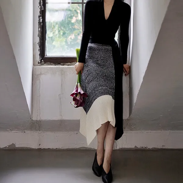 Roomy Leisure Everyday Casual Knit Skirt