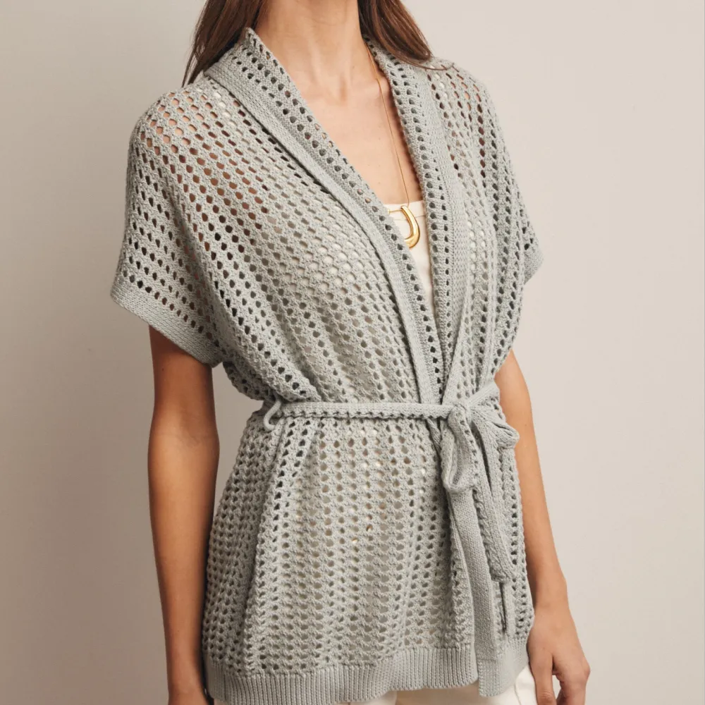 Modern Open Front Ribbed Cardigan