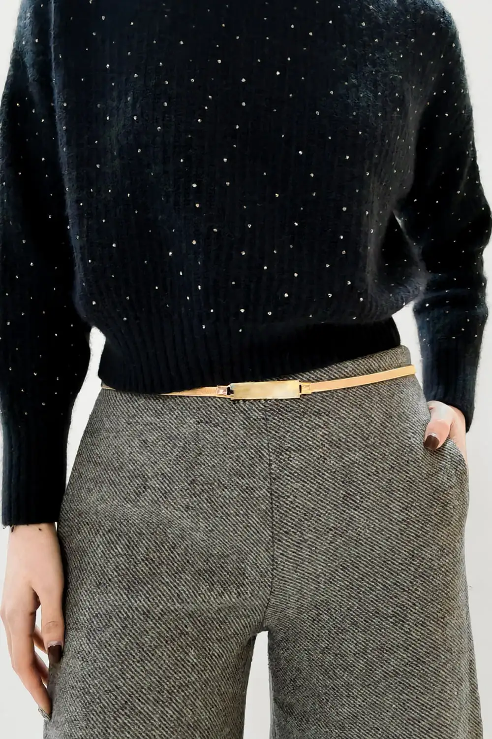 Slim Elastic Buckle Belt