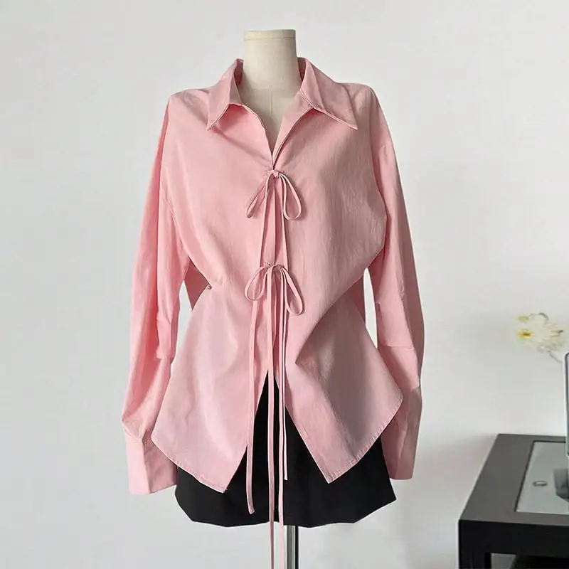 Loose Tie Sleeve Shirt