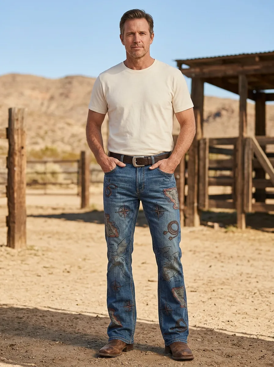 Men's Western Cowboy Jeans