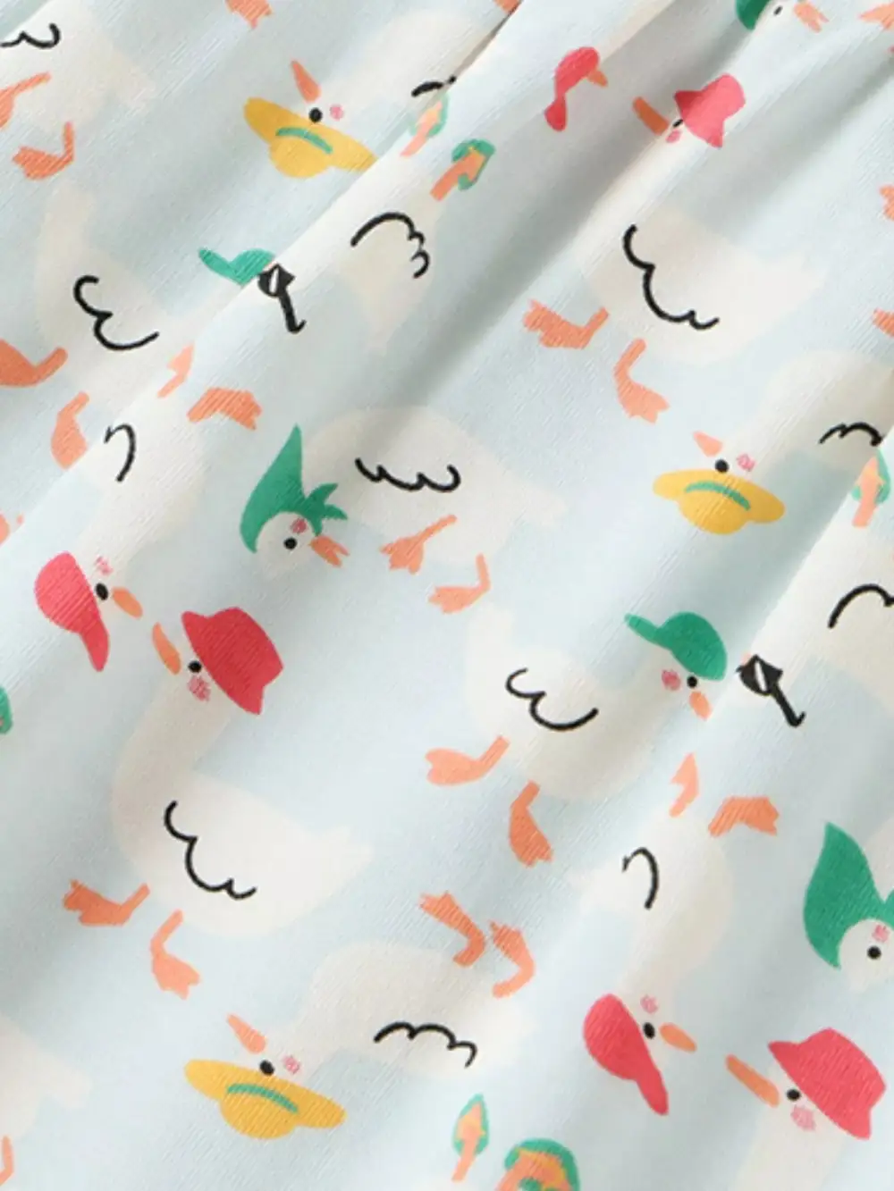 Girls Ruffle Sleeve Cartoon Print Dress