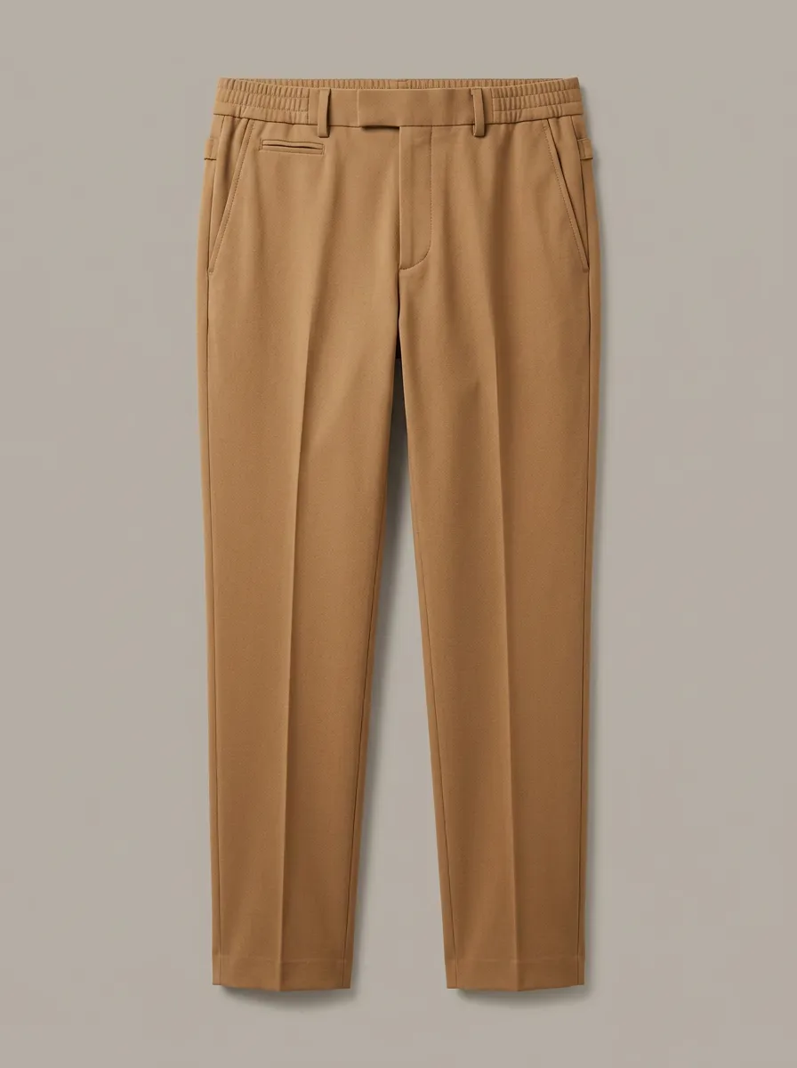 Men's Casual Business Khaki Elastic Waist Slim Fit Trousers