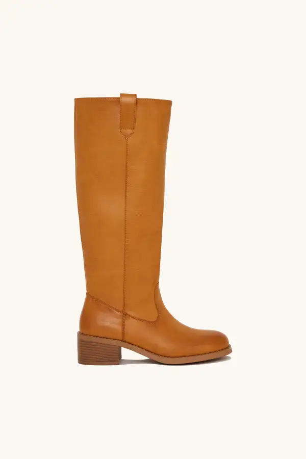 Retro Block Heel Riding Boots