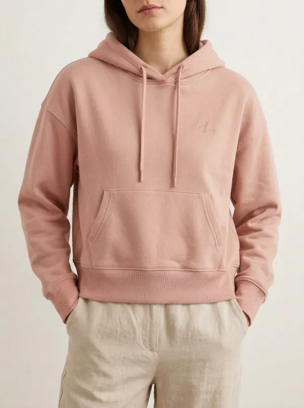 Women's Minimalist Sage Green Embroidered Logo Hoodie