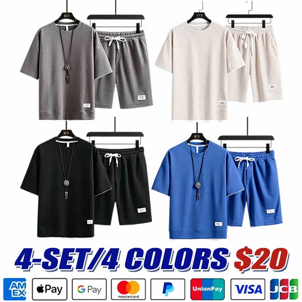 Men's Short-Sleeve T-Shirt & Drawstring Short Set Tank Top & Short 2-Piece Set