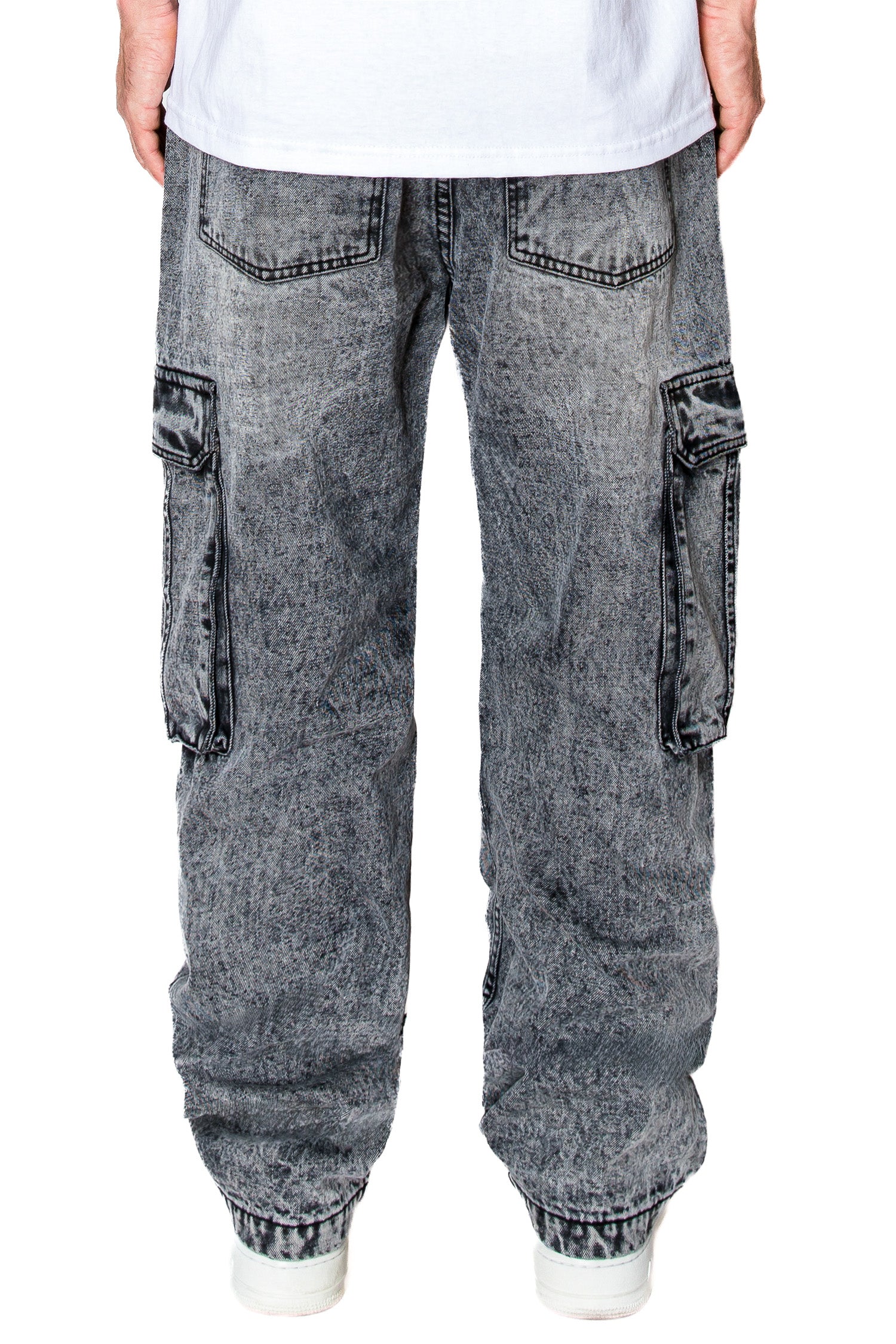 Men's Front Seam Baggy Fit Cargo Denim Jeans