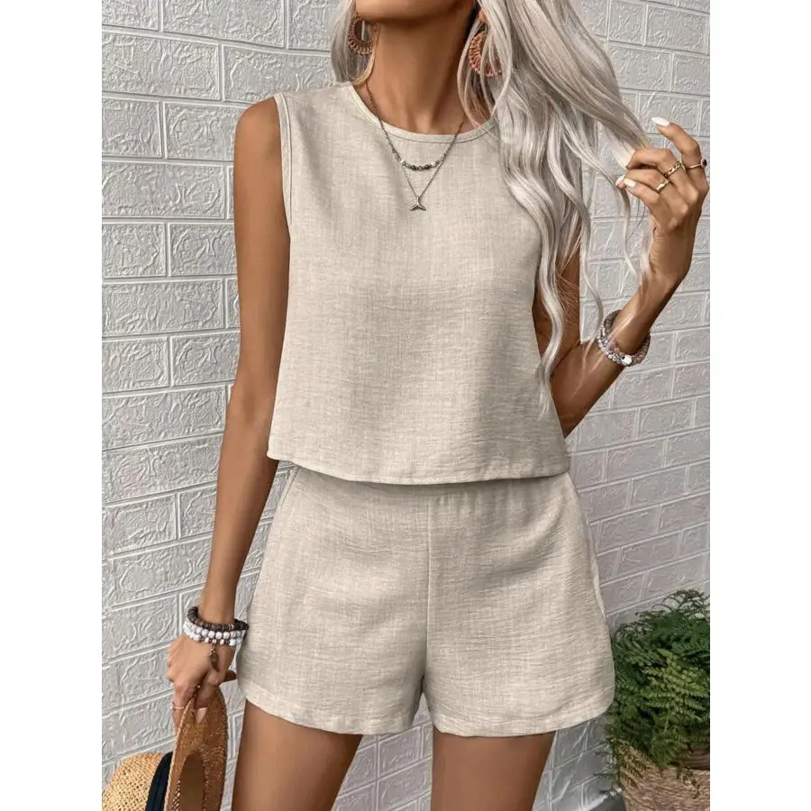 Everyday Round Neck Tank and Shorts Set