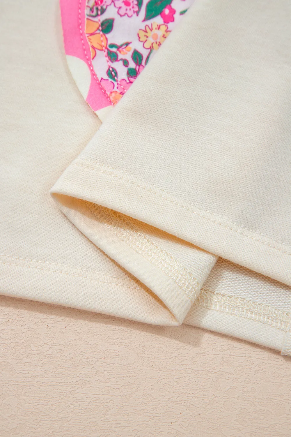 Jet Stream Floral Patched Raw Tee
