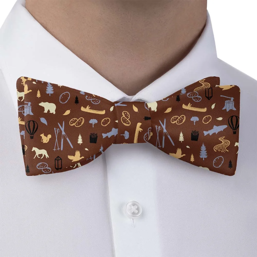 Wildlife Skiing Heritage Motif Bow Tie