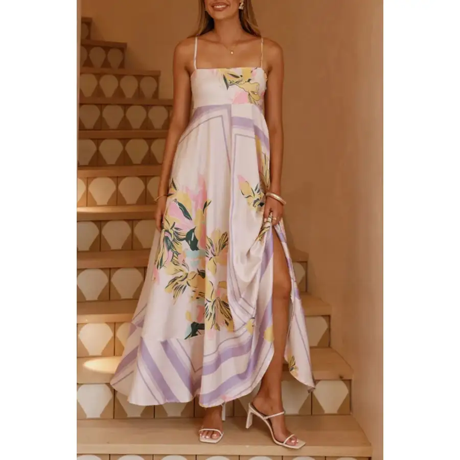 Casual Printed Square Neck Cami Maxi Dress