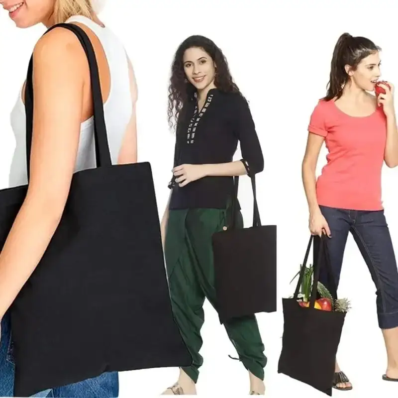 Bohemian Canvas: Flower-Pattern Shopper Tote Bag