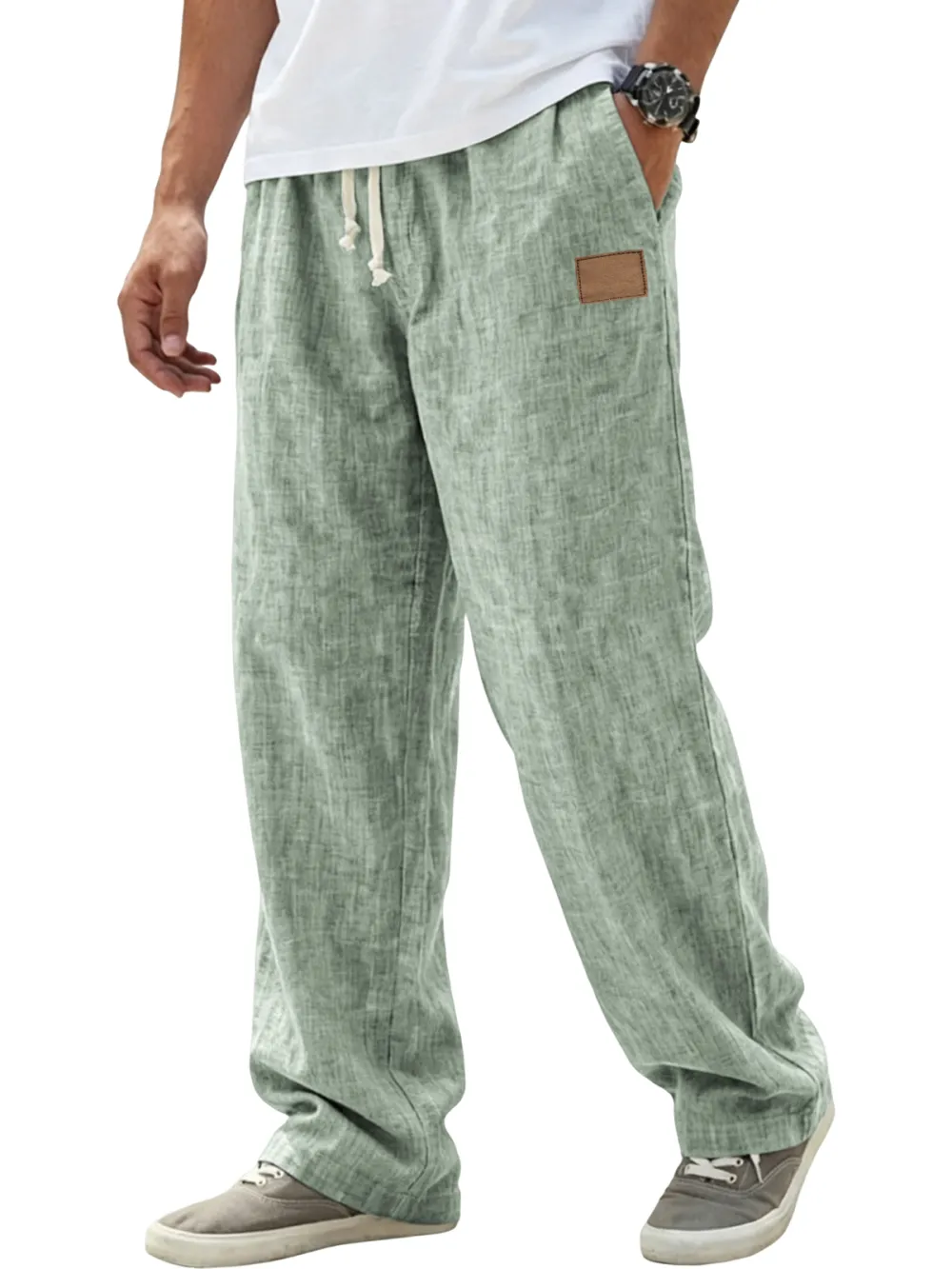 Linen Blend Relaxed Fit Trousers