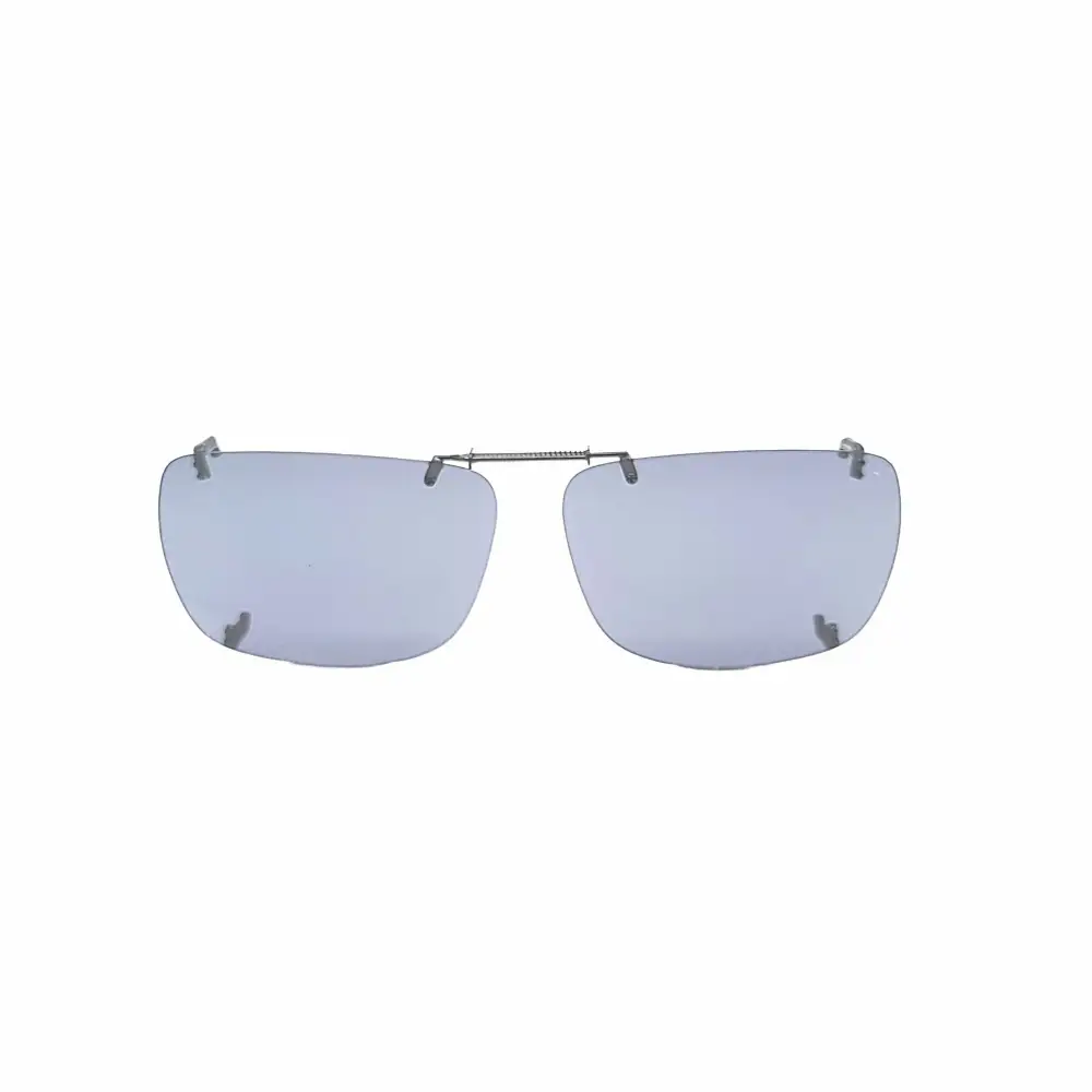 Frameless 54mm Rectangular Polarized Clip-On Sunglasses for Plastic Frames