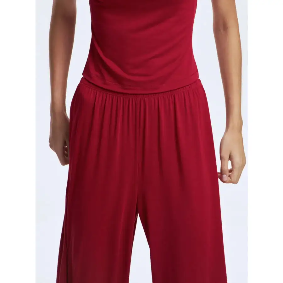 Mock Neck Short Sleeve Top and Pants Set