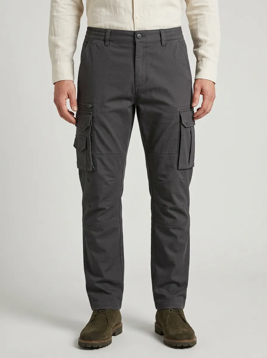 Men's Outdoor Tactical Multi-Pocket Grey Cargo Pants