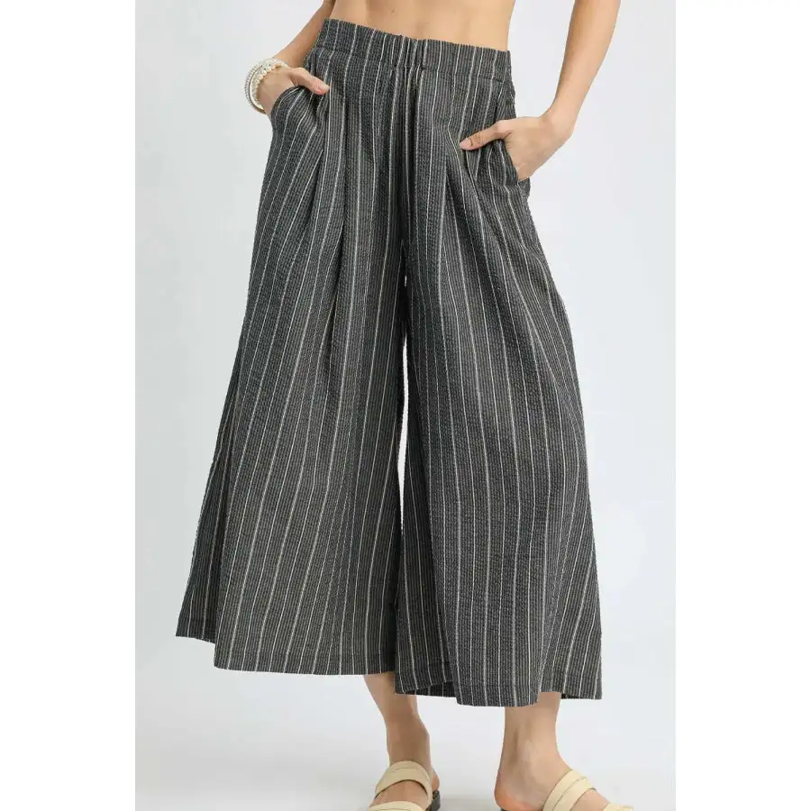 Pinstripe Crop Palazzo Pants