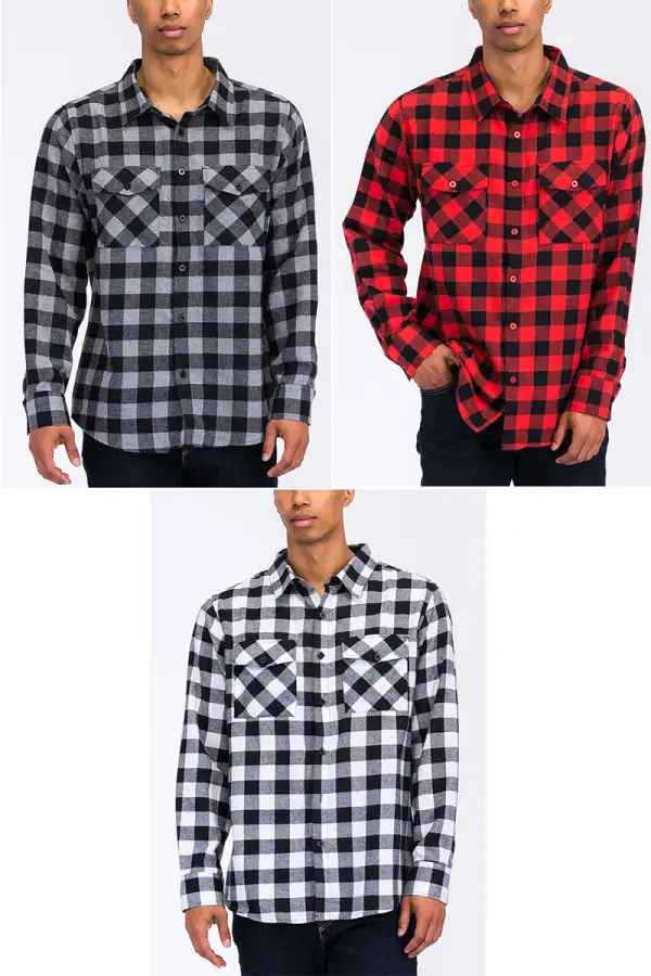 Black Khaki Brushed Flannel Shirt
