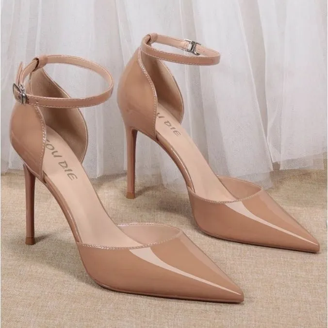 Buckle Strap Pointed Toe Heels
