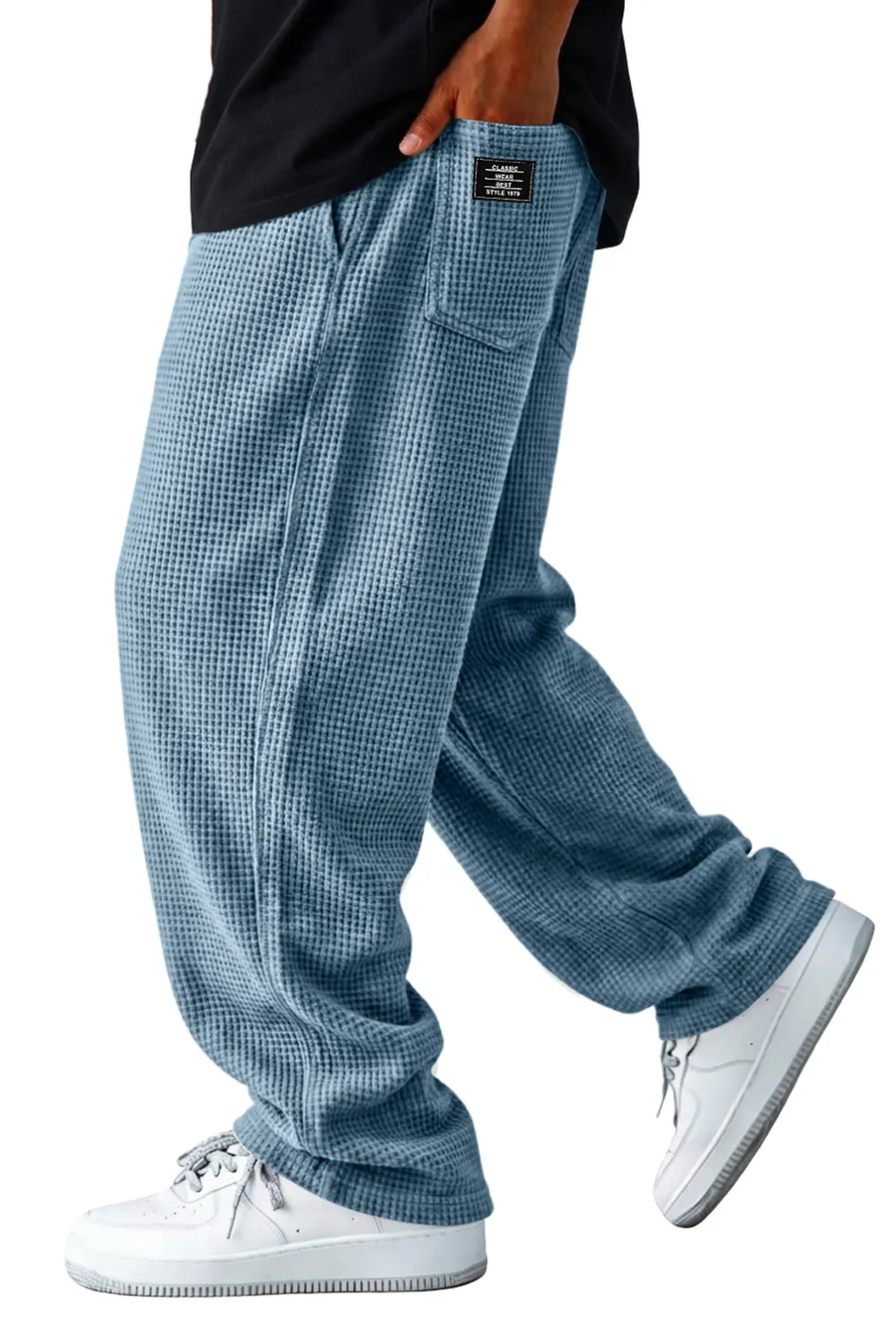 Textured Knit Seamed Detail Relaxed Trousers