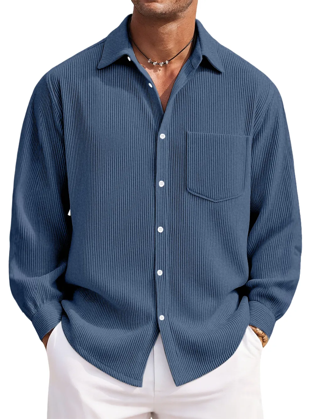 Corduroy Button Front Shirt
