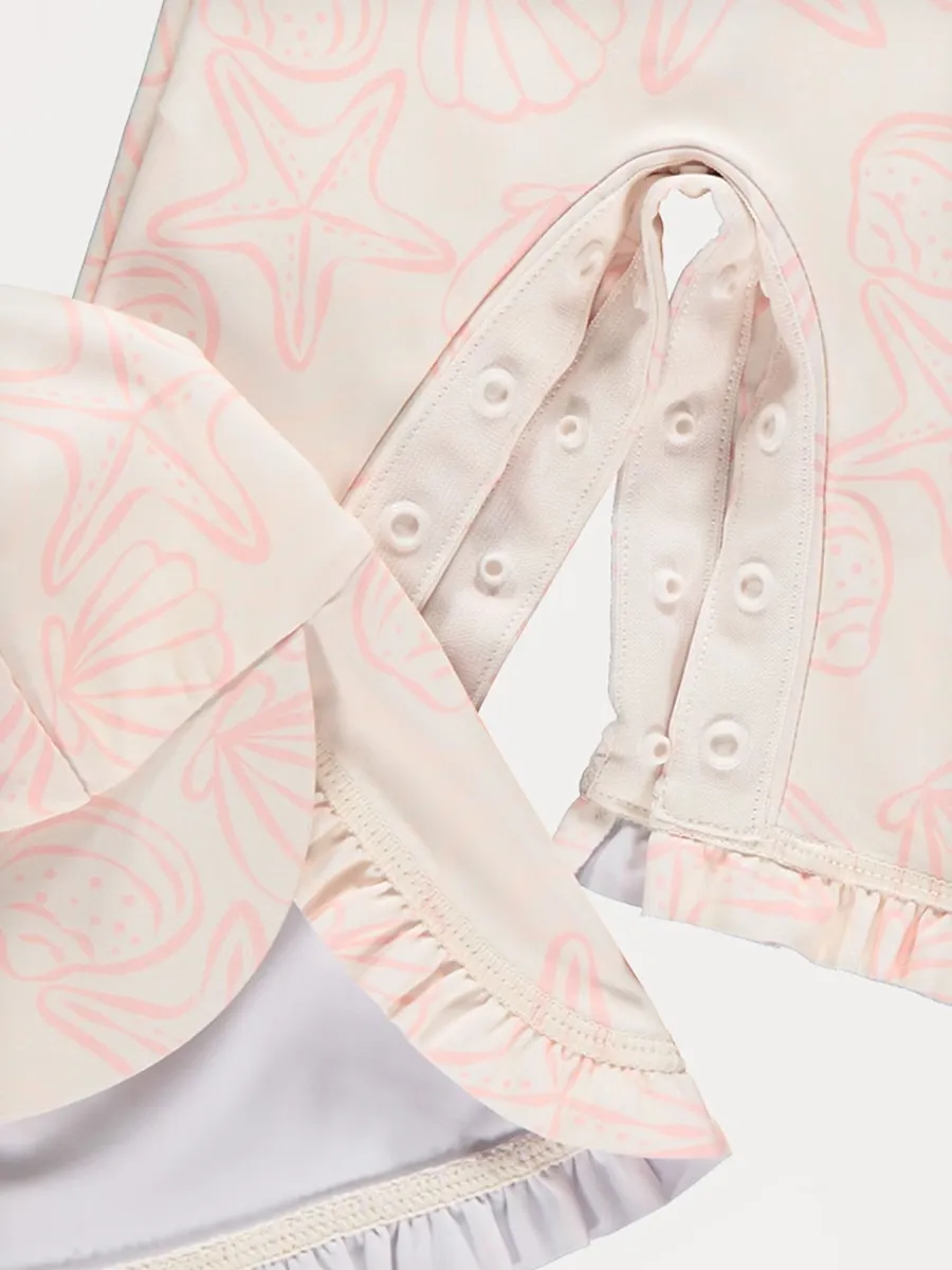 Pink Shell Sun Protection Rashsuit and Hat