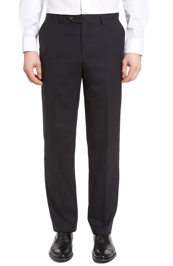 Classic Gabardine Tropical Weave Performance Flat Front Pleated Front Trousers