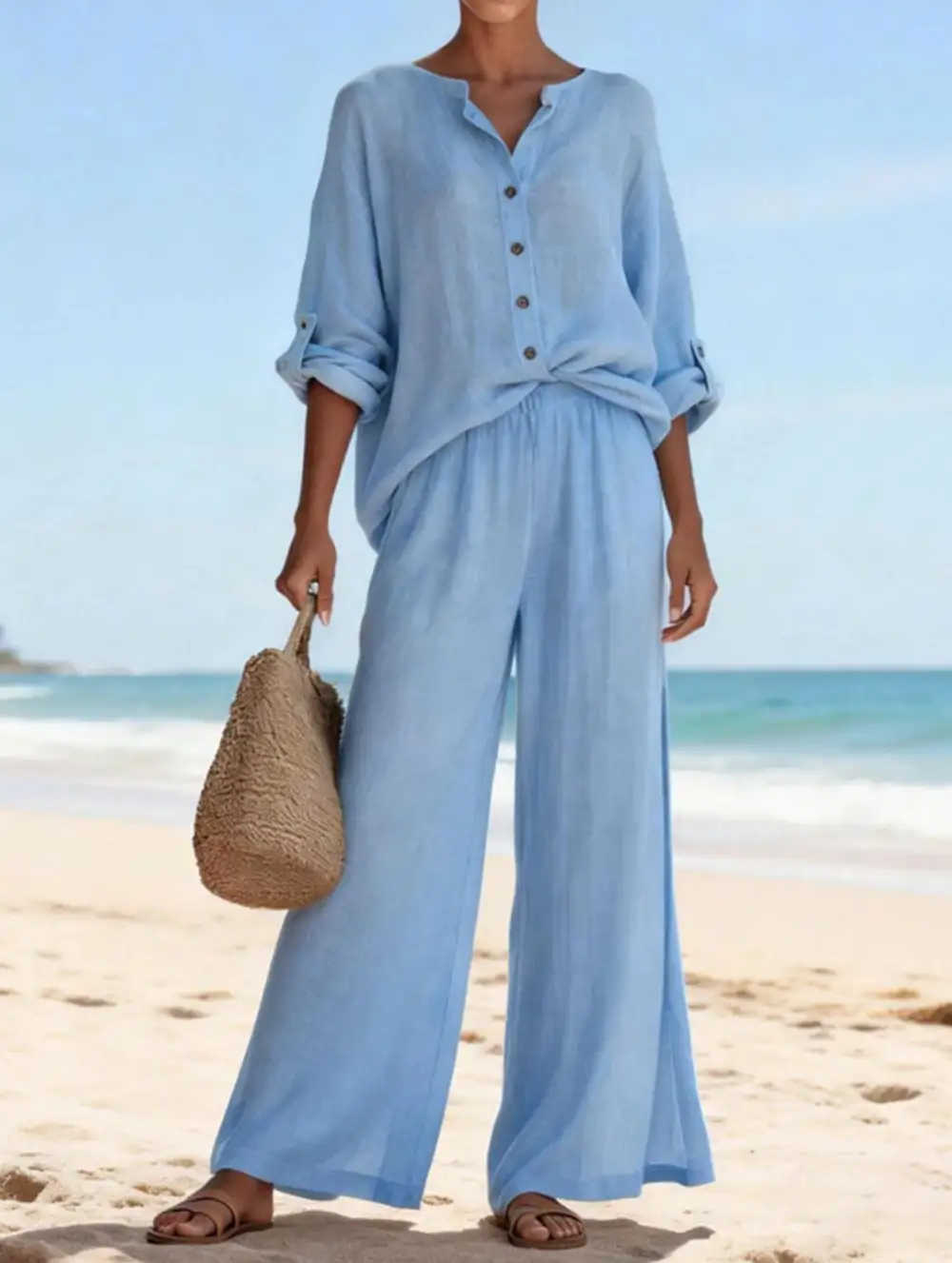 Wide-Leg Pants Set