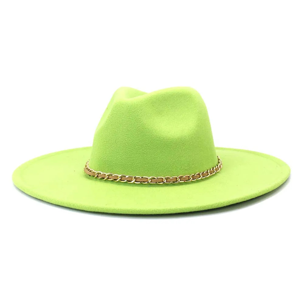 Camel Chain Big Brim Peach Heart Top Hat