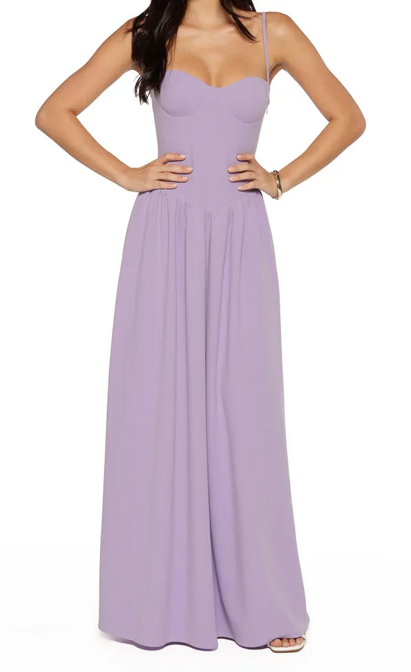 Strapless A Line Flowy Maxi Dress
