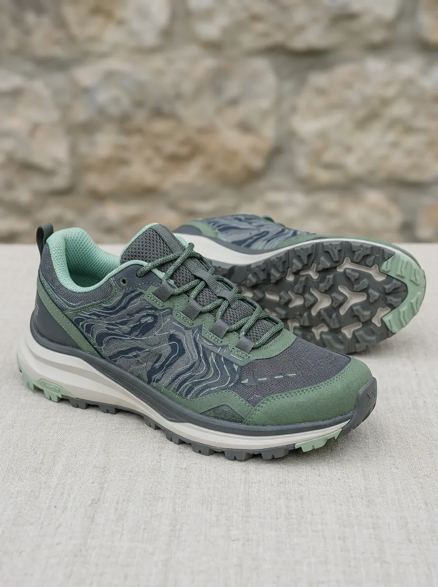Women's Outdoor Hiking Topographic Pattern Printed Shoes