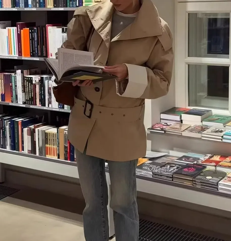 Relaxed Double Breasted Trench Coat