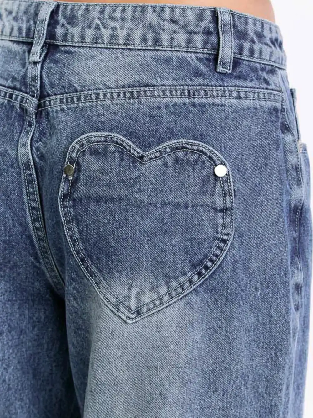 Pocketed Wide Leg Jeans Denim Pants For Women