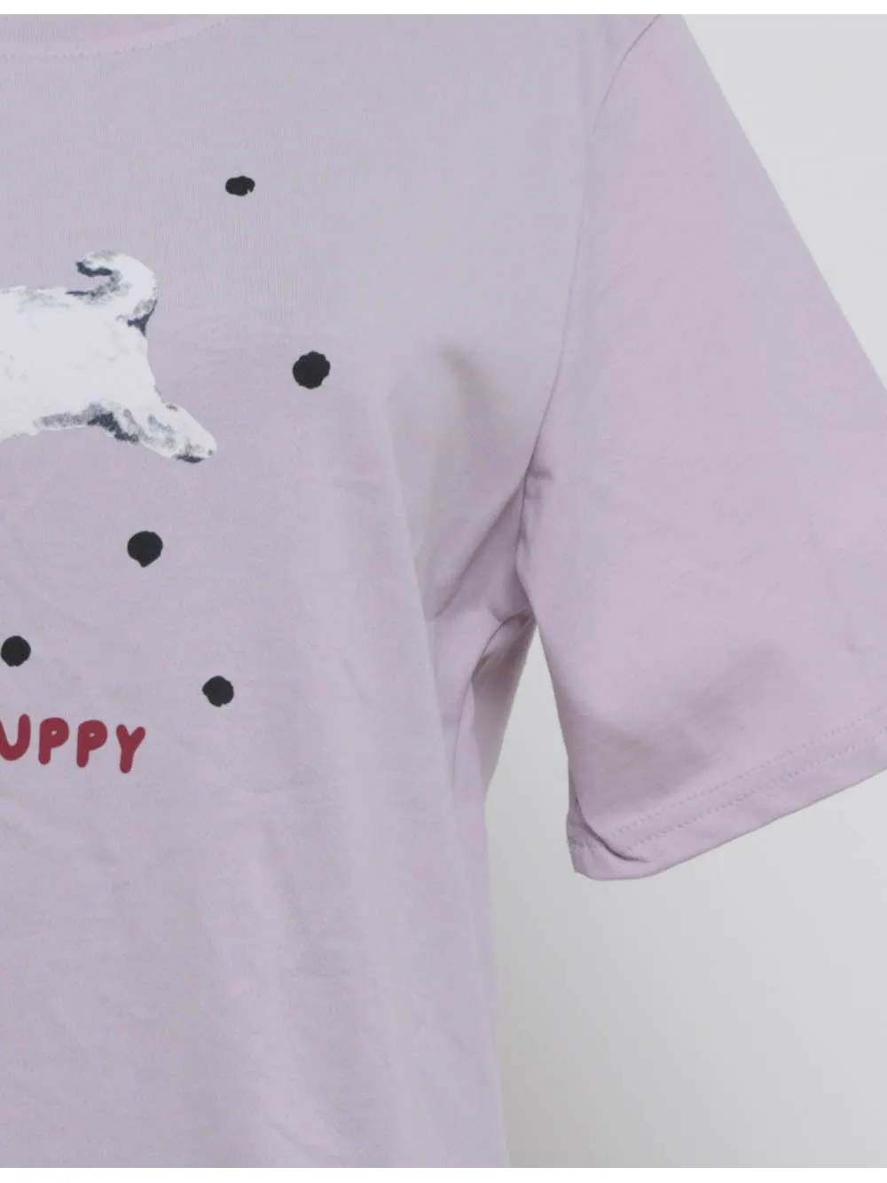 Cartoon Puppy Chic Pullover Short Sleeves T-shirt