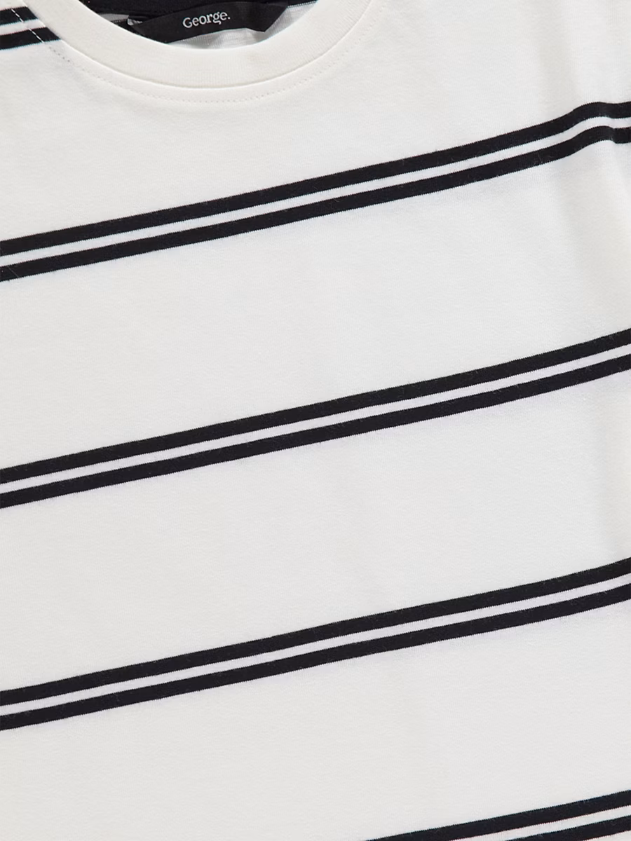 White Striped Short Sleeve T-shirt detail 1