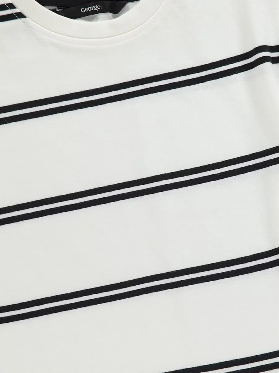 White Striped Short Sleeve T-shirt