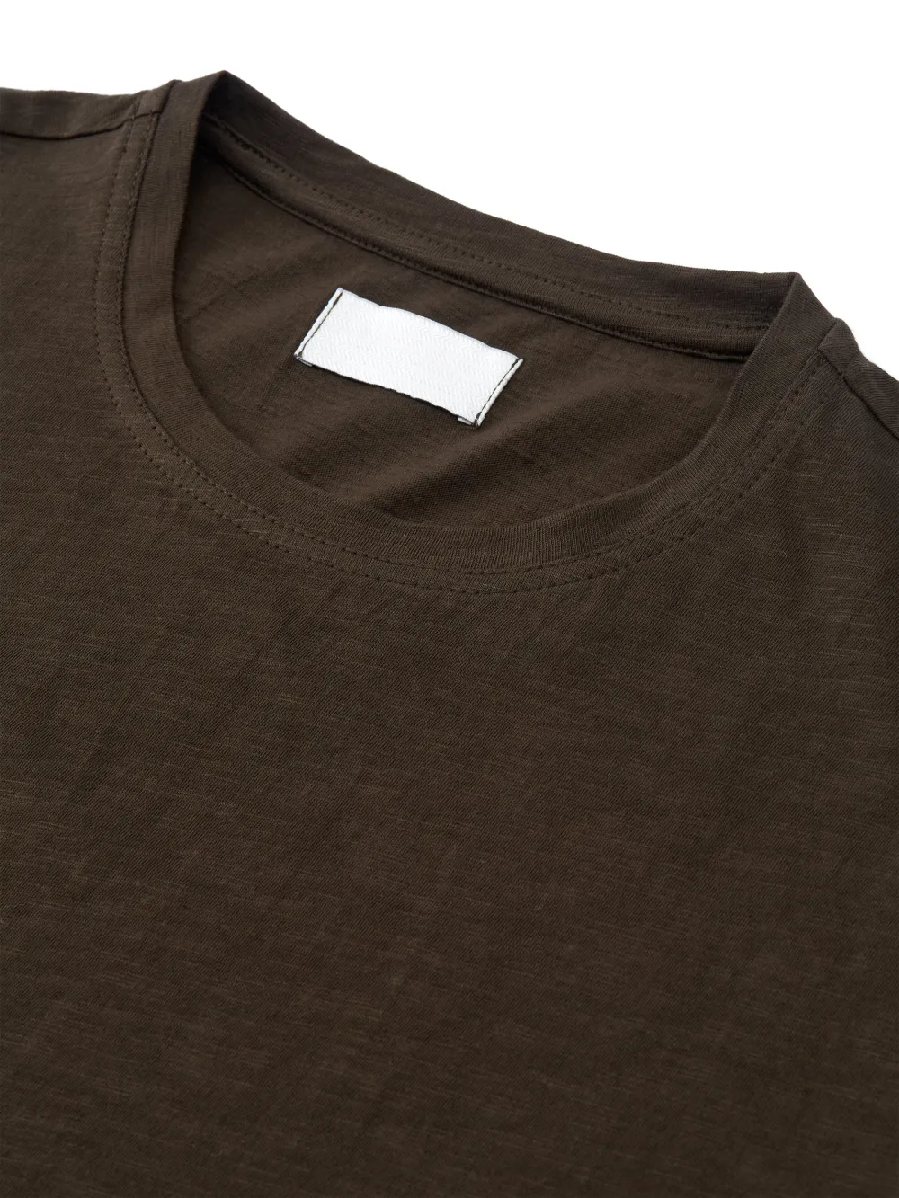 Dark Brown Cotton Crew Neck T-Shirt