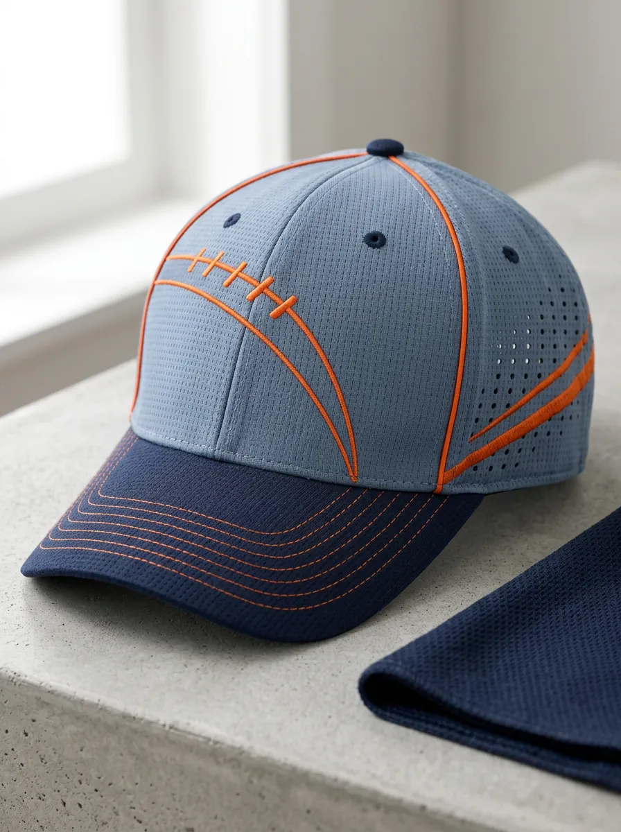 Men's Football Fan Orange Stitching Printed Cap