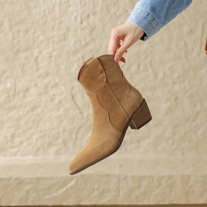 Suede Cowboy Warm-Lined Knee-High Boots