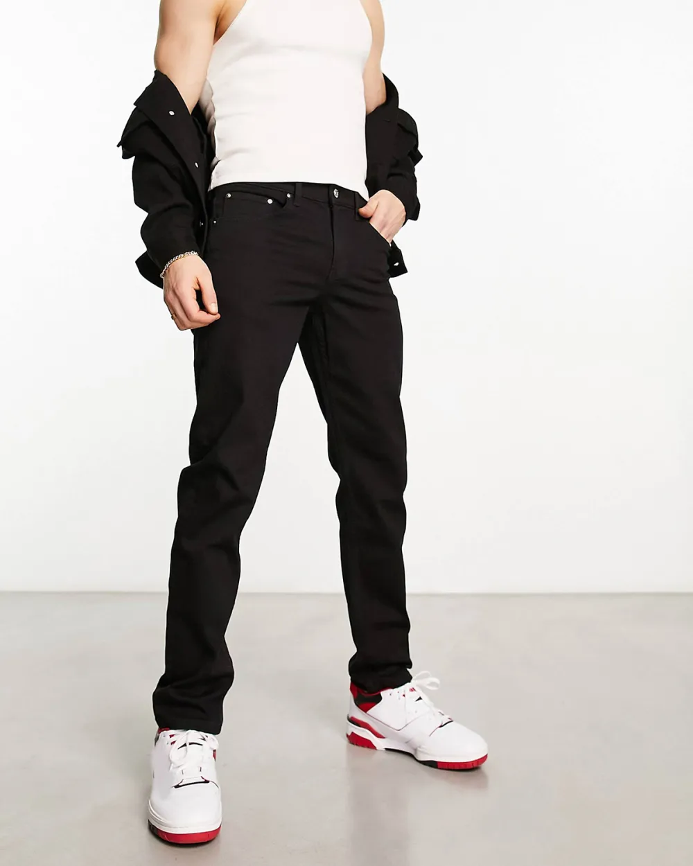 Stretch Slim Jeans In Black