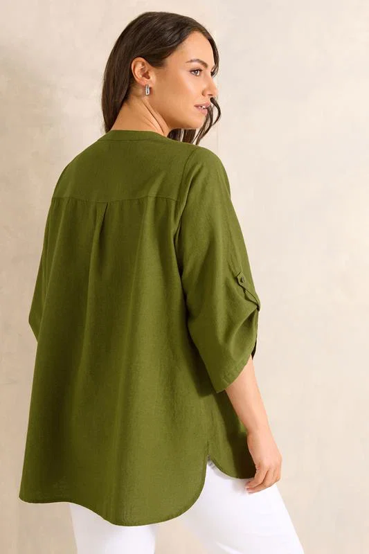 Green Utility Cotton Shirt detail 2