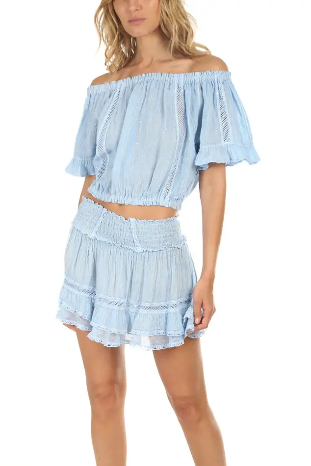 Linen Lace Cropped Tank Top