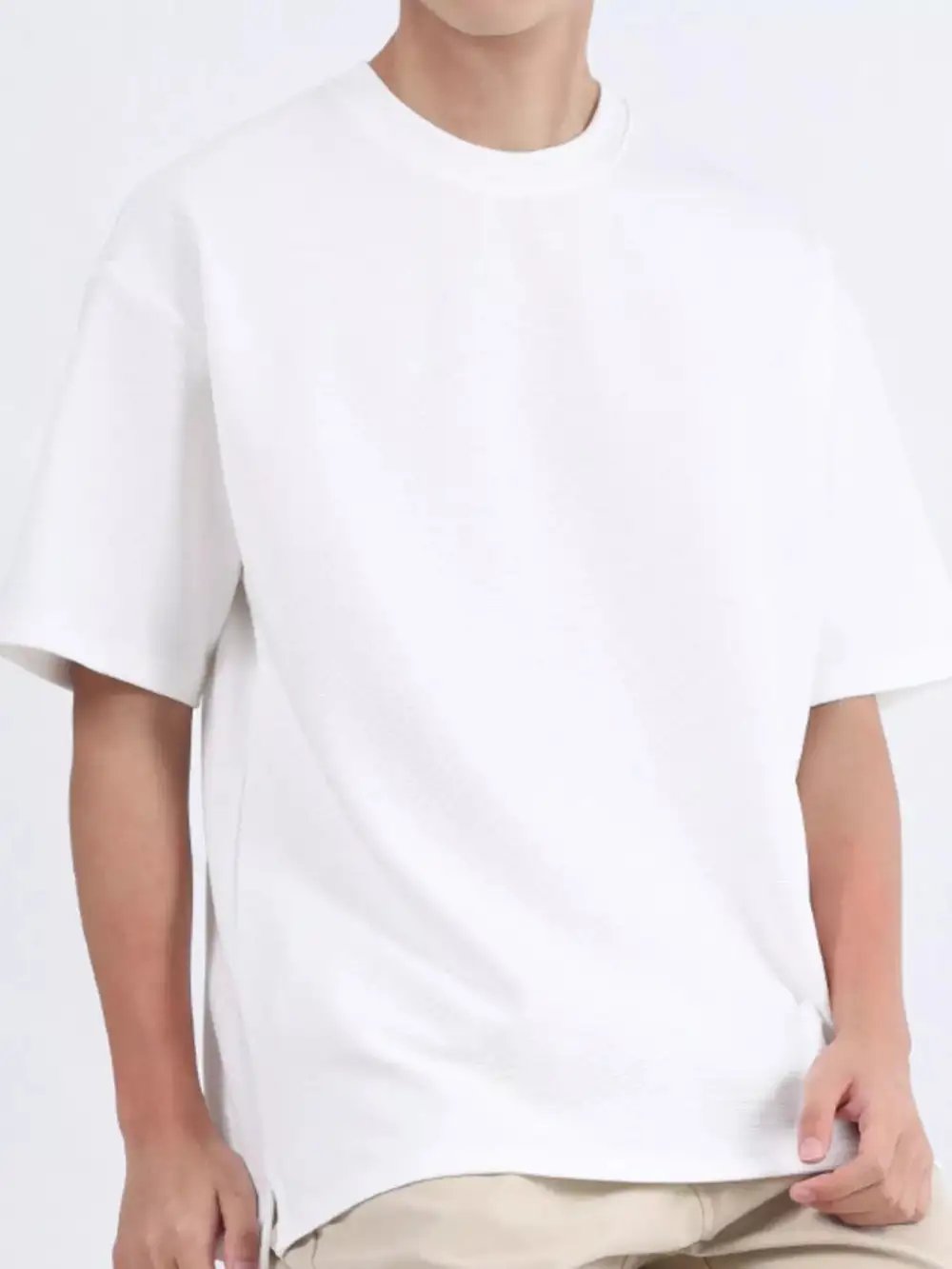 Men’s Plus Size Solid Crewneck T-Shirt