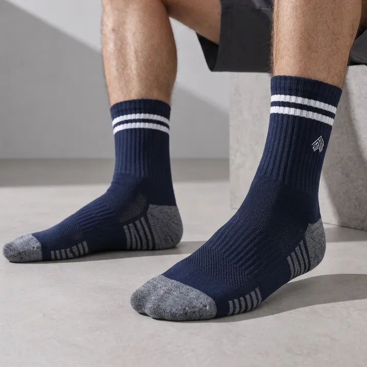 Men's Striped Performance Crew Socks